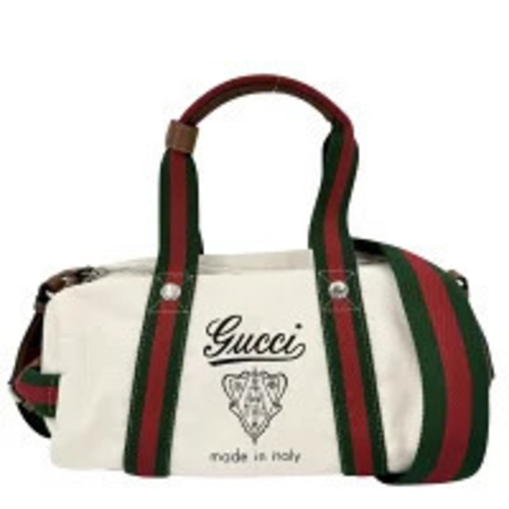 Gucci Ophidia Canvas 2Way Crossbody Bag Ivory White Brown